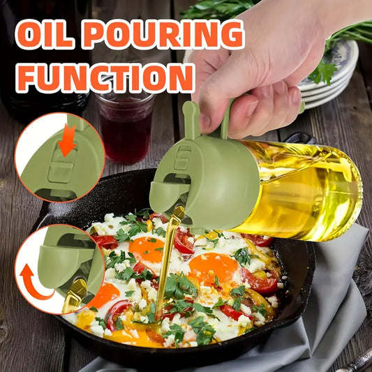 1pc Portable Oil Sprayer And Dispenser 2-In-1, Olive Oil Mister And Pourer