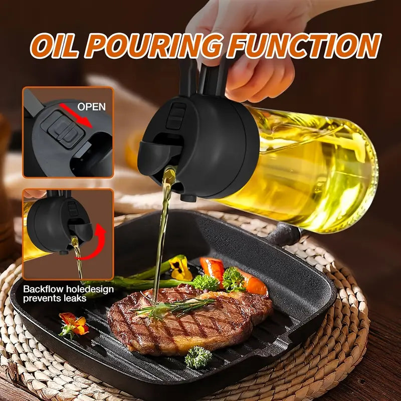 1pc Portable Oil Sprayer And Dispenser 2-In-1, Olive Oil Mister And Pourer