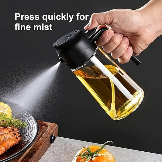 1pc Portable Oil Sprayer And Dispenser 2-In-1, Olive Oil Mister And Pourer