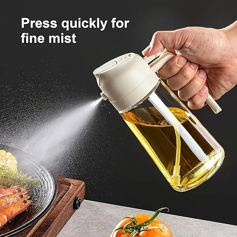 1pc Portable Oil Sprayer And Dispenser 2-In-1, Olive Oil Mister And Pourer