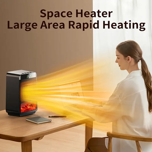 Fast Warming Flame Heater with Realistic Flame Effect & Smart Display